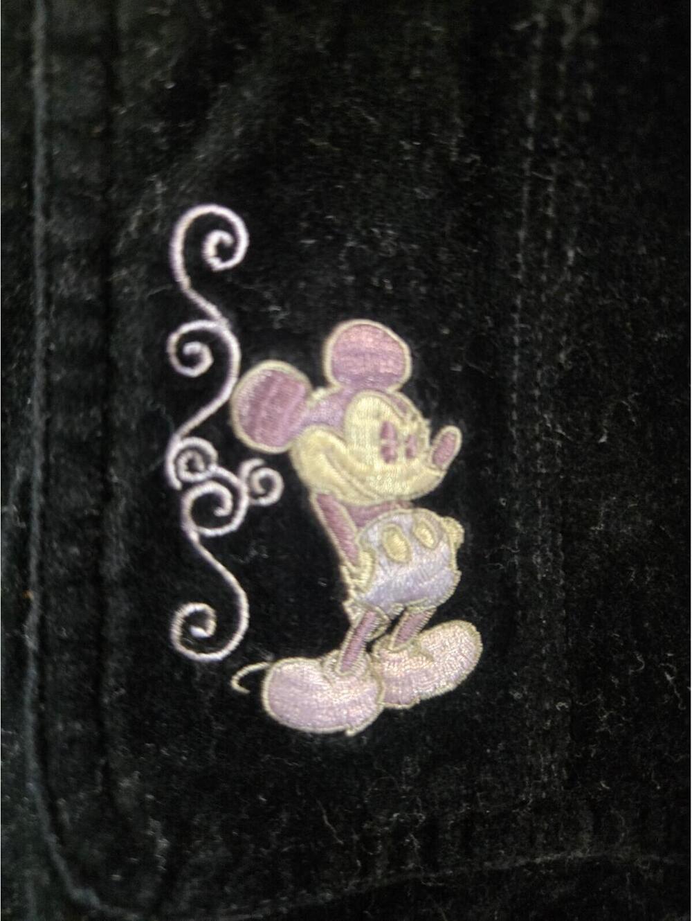Vintage 90s Disney Store Mickey Mouse Black Velvet Overall L - Picture 2 of 7